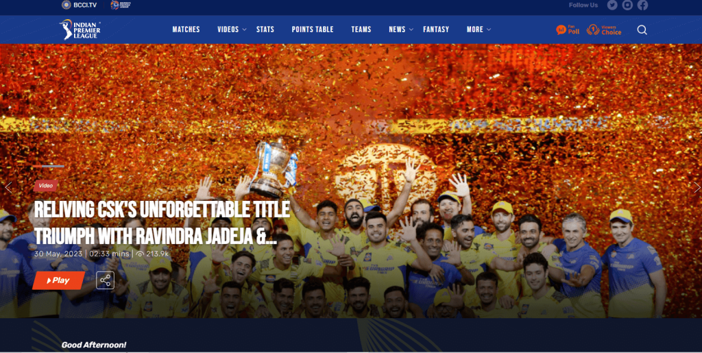 IPL 2023 official website
