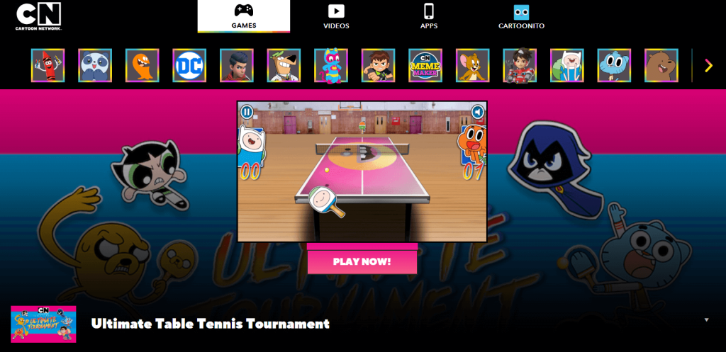 Ultimate Table Tennis Tournament Website